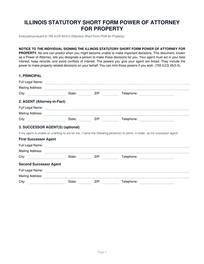 illinois power of attorney form