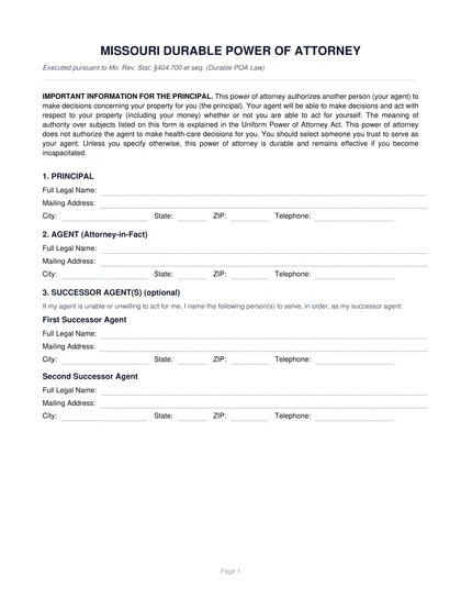 missouri power of attorney form