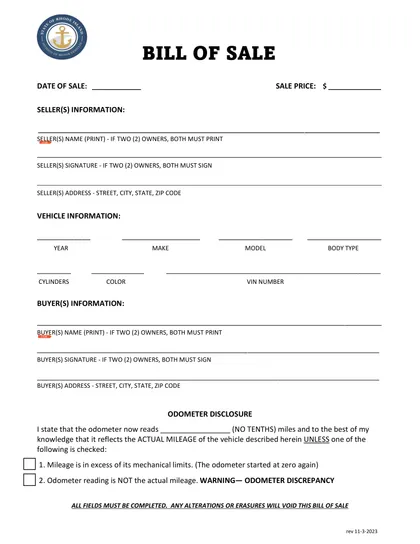 rhode island bill of sale form