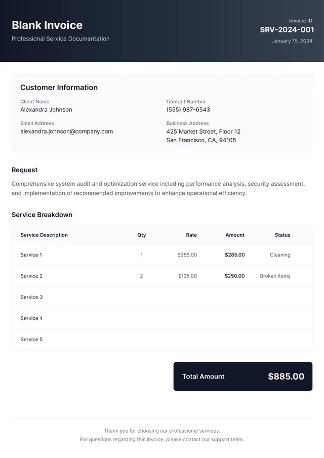 blank invoice template