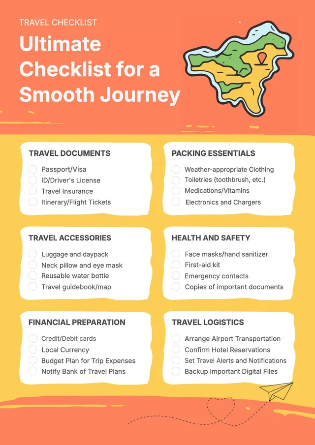 bright travel checklist template