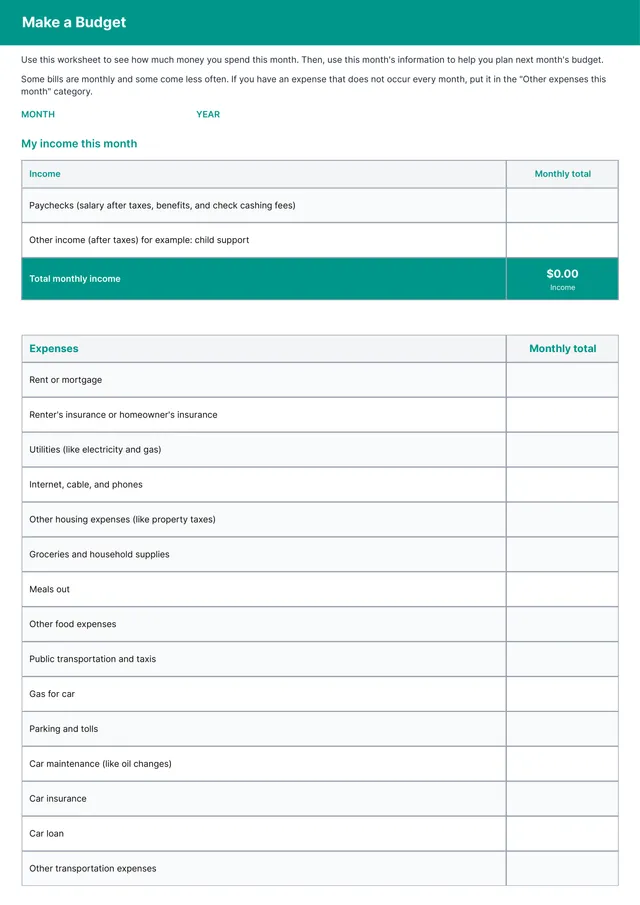 budget report template