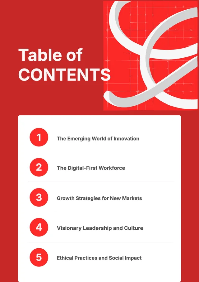 business book table of contents template