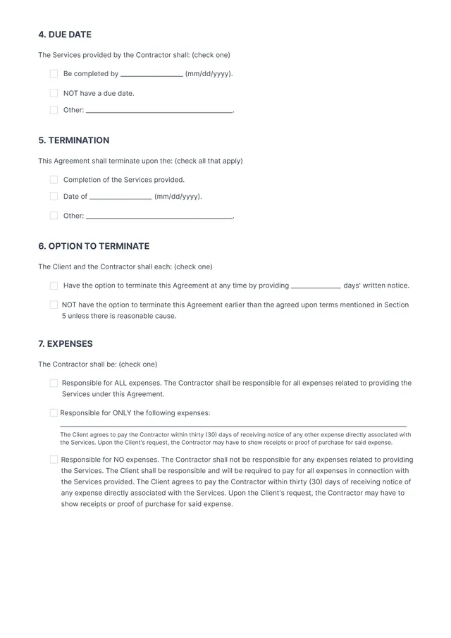 construction contract template