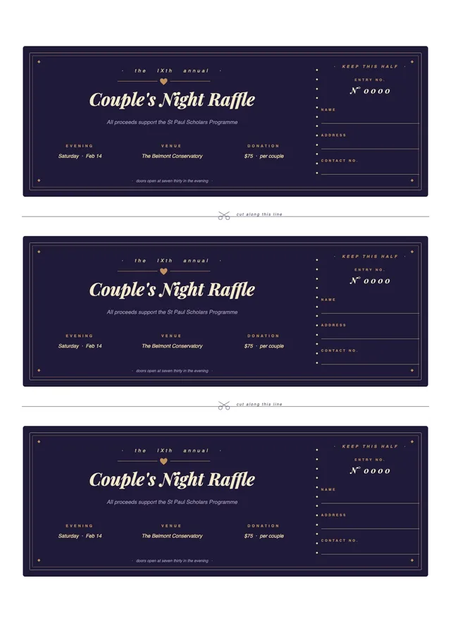 couples night raffle ticket template