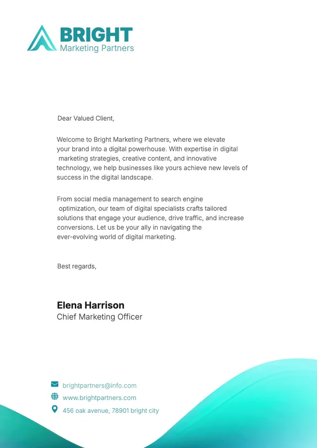 digital marketing letterhead template