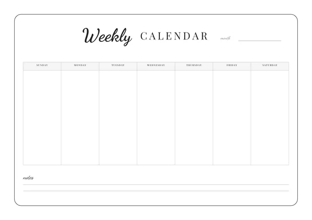 elegant weekly calendar template