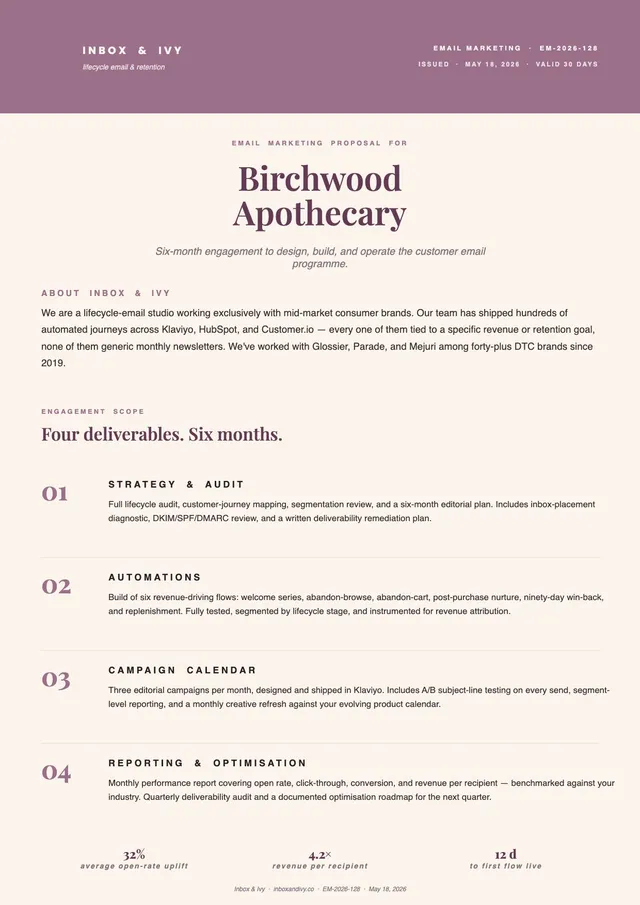 email marketing proposal template