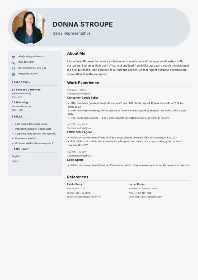 entry level sales resume template