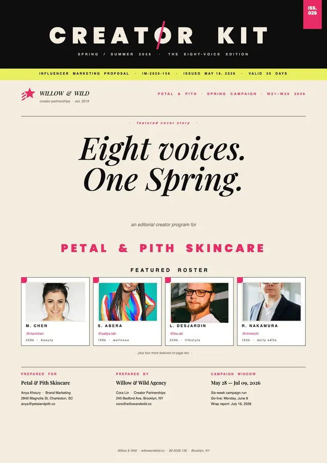 influencer marketing proposal template