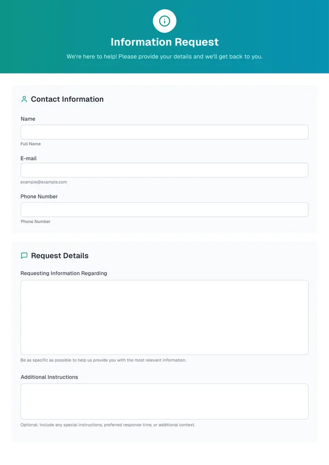 information request form template