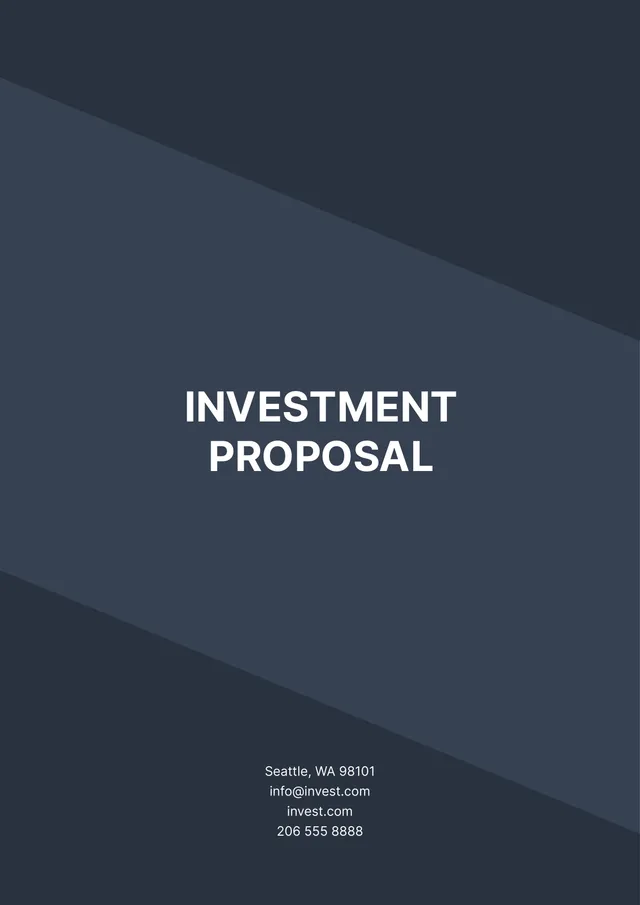investment proposal template