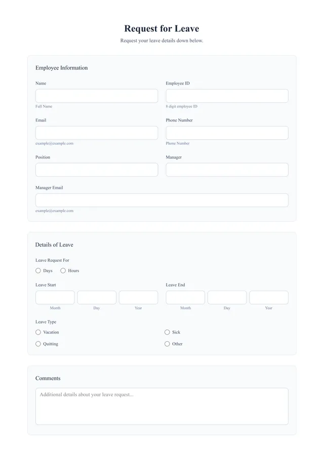 leave request form template