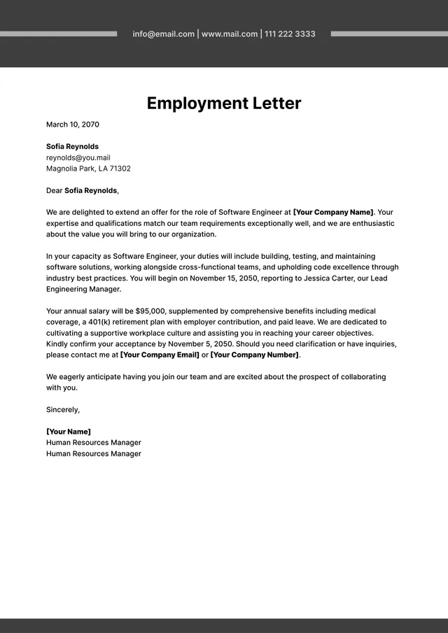 letter-of-employment form