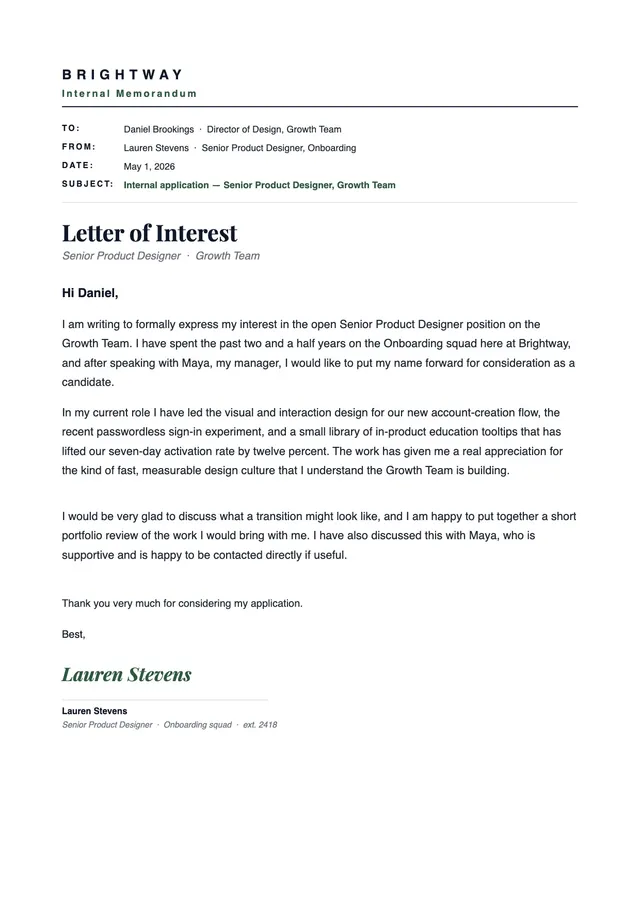 letter of interest for internal position template