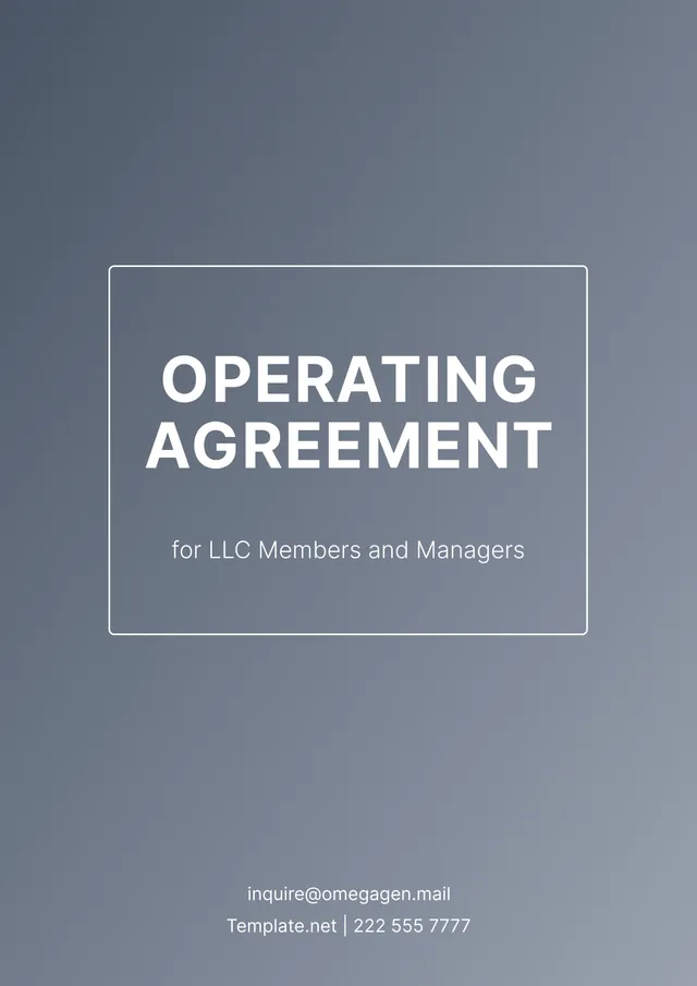 llc operating agreement template