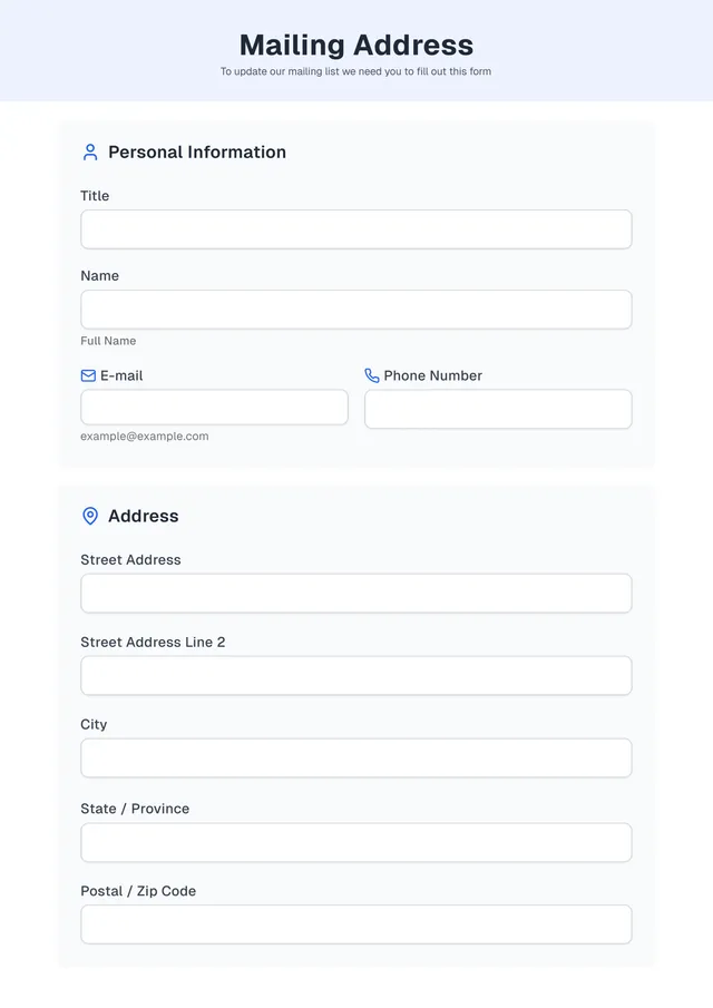 mailing address template