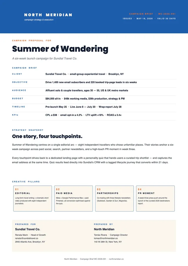 marketing campaign proposal template