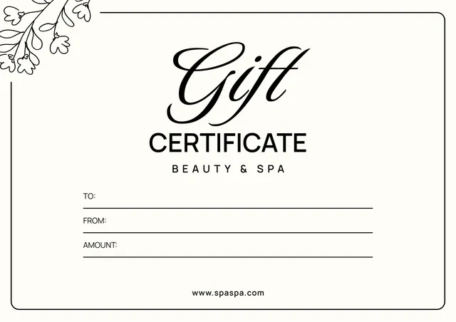 massage gift certificate template