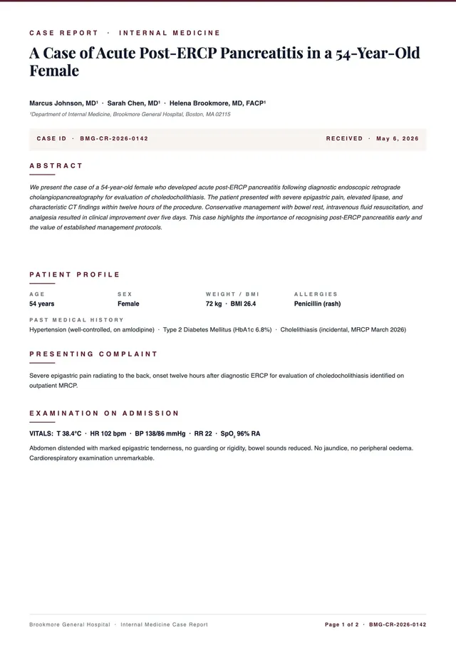 medical case report template