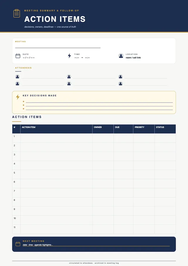 meeting follow up to do list template