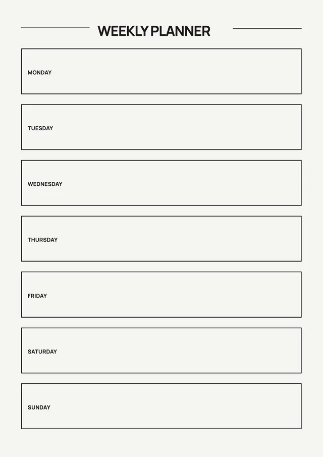 minimal weekly planner template