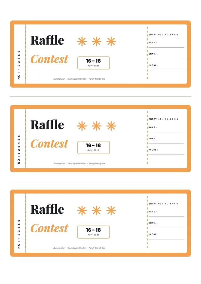 modern raffle ticket template