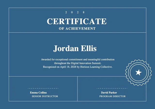 navy certificate of achievement template