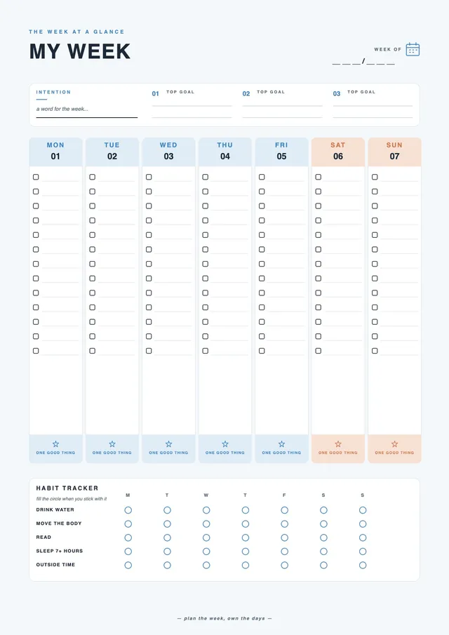 navy weekly to do list template