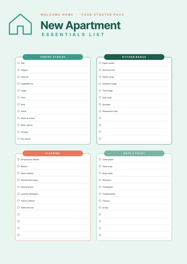 new apartment grocery list template