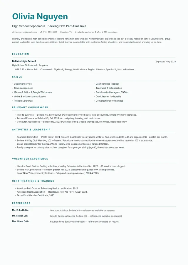 no experience resume template