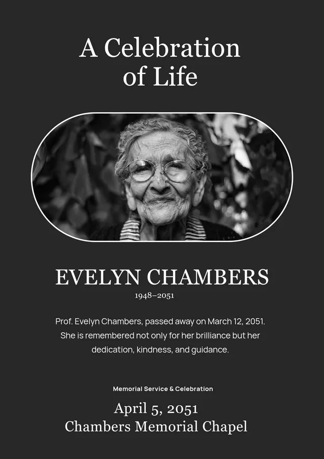 obituary card template