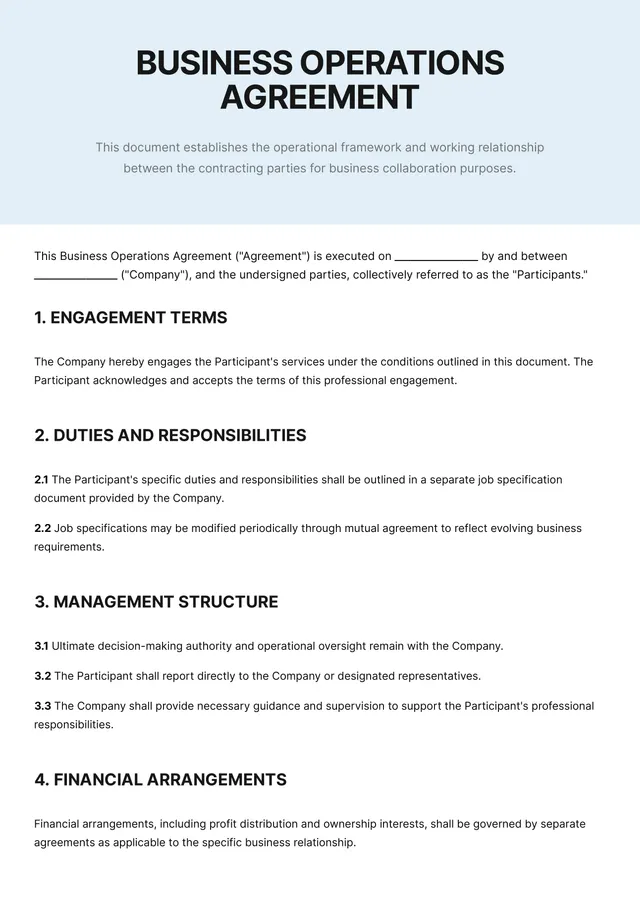 operating agreement template