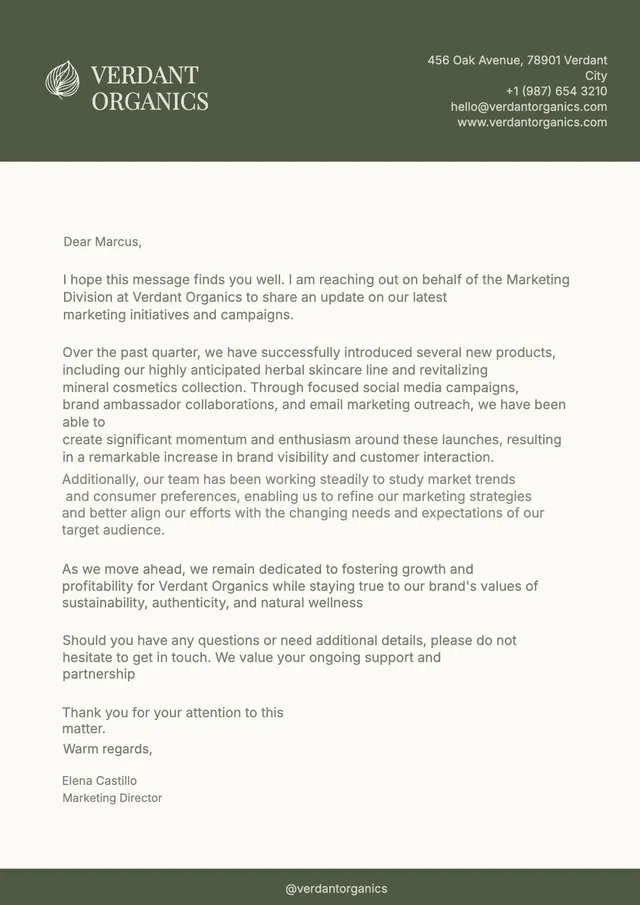 organic brand letterhead template