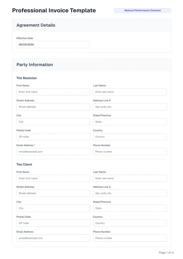 professional invoice template