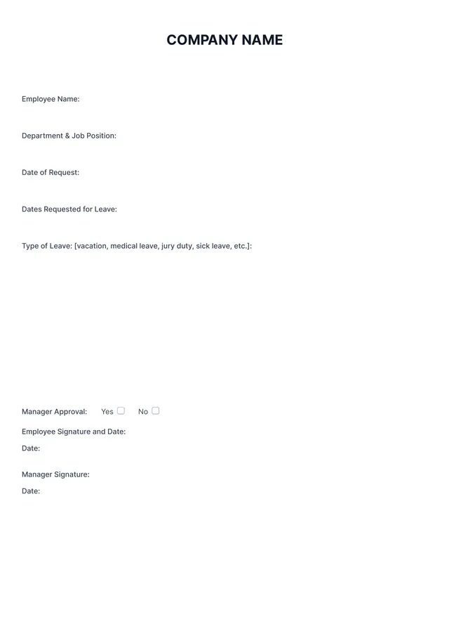 pto request template
