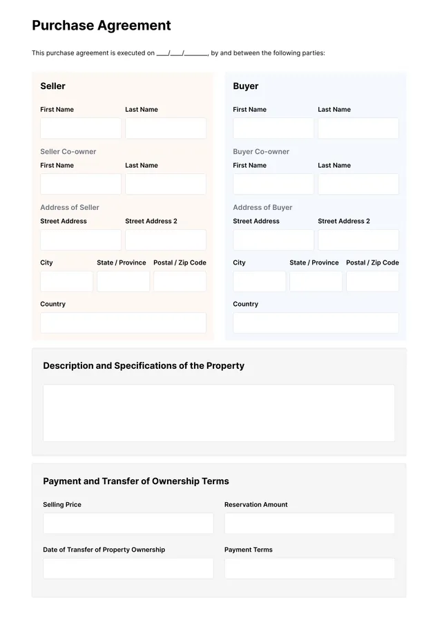 purchase contract template