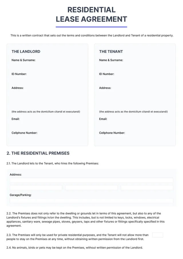rental agreement template