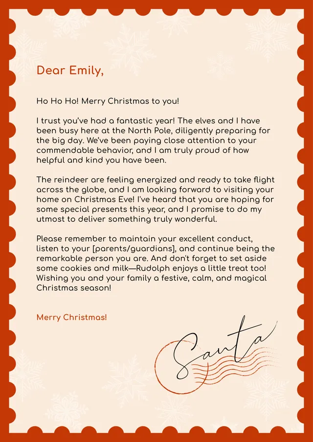 santa letter template