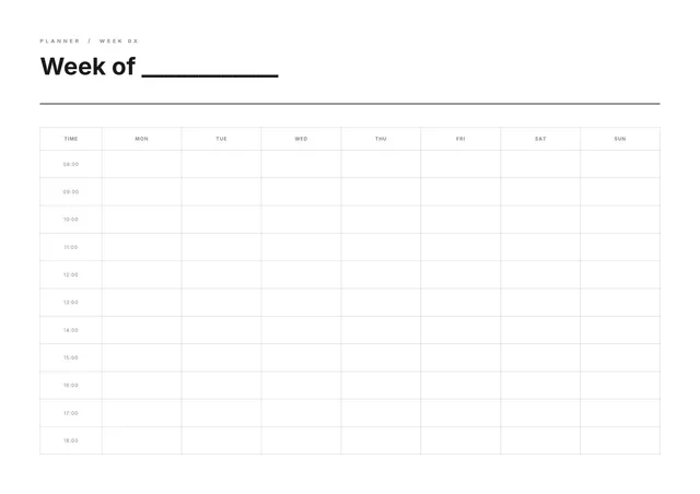 simple weekly calendar template