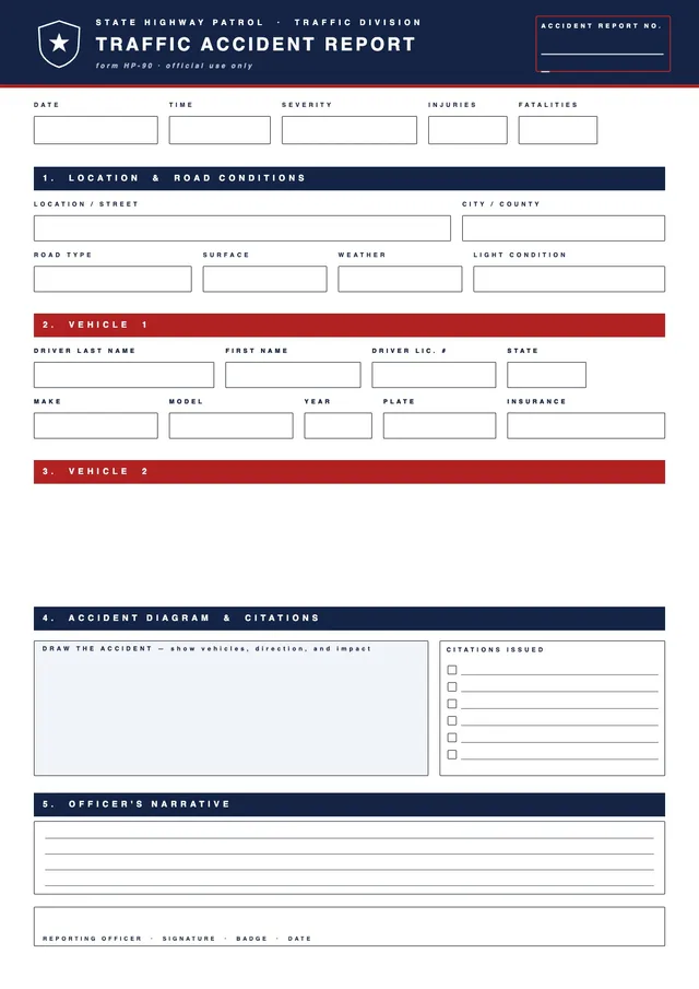 traffic police report template