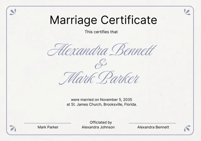 wedding certificate template