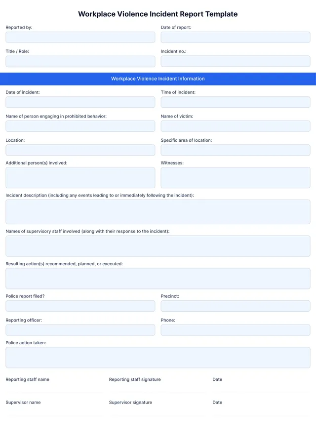 workplace incident report template